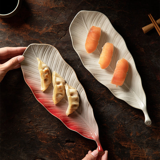 Premium Kiln Transformed Leaf Sushi Plate